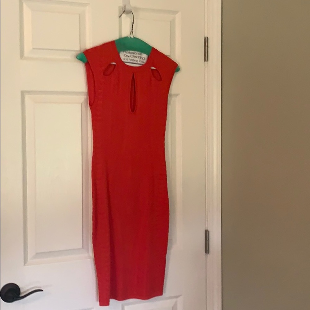 BEBE midi tight red dress
